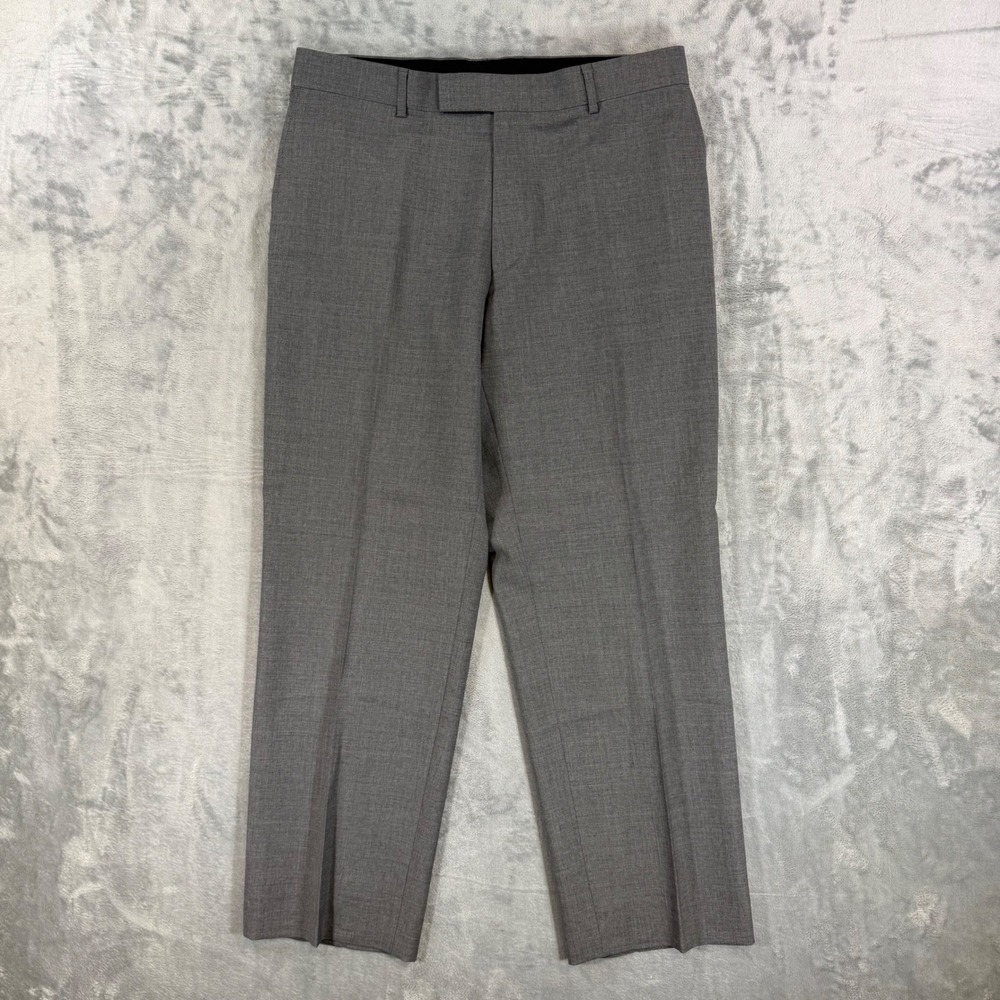 Hugo‎ Boss Virgin Wool Dress Pants Men's Size 35R Gray Formal Pants